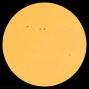 All of these sunspots have stable magnetic fields that pose no significant threat for strong flares. Photo courtesy of NASA SDO/HMI]