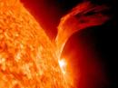 This snapshot from NASA's Solar Dynamics Observatory shows a stunning prominence associated with a solar flare that occurred on September 8, 2010. [Photo courtesy of NASA/SDO]