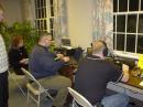 W9C special event station K0EMT operating on HF and KC0SJR operating on VHF while W4RK and Mary Wyld, Corwins grandniece, observe.