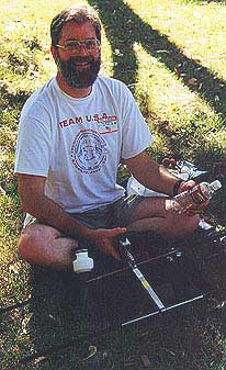 Team USA Captain Dale Hunt, WB6BYU, takes a break after a practice session last year in California.